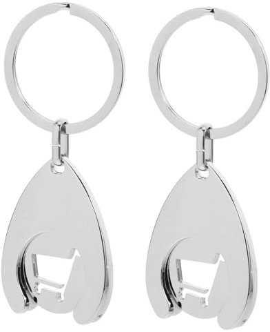 BRIGHTFUFU 2pcs Metal Shopping Trolley Token Keyring Convenient Keychain for Supermarket Carts Lightweight and Token Pendant Practical Accessory for