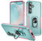 Huzhide for Samsung Galaxy A26 5G Case with Ring Kickstand, Military Grade Protective Cover [Hard PC Back] Magnetic Heavy Duty Tough Armour Shockproof Phone Case for Galaxy A26 5G, Green & Pink