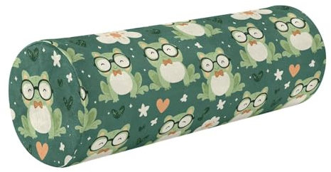 EtherSpher Almohada Redonda para Cuello zylindrische Kissenbezüge mit Reißverschluss, zylindrisch, Nackenrolle, Lendenrolle, Kissen, runder Nackenrollenbezug mit Reißverschluss, Grün