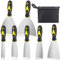 Wallpaper Scrapers - 7 PCS Cleaning Scrapers with Tool Bag, Putty Knife, Paint Scraper Tool, Stainless Steel Filling Knives, Plastering Tools for Spackle Drywall Joint Filler, Hand Tools Gifts for Men