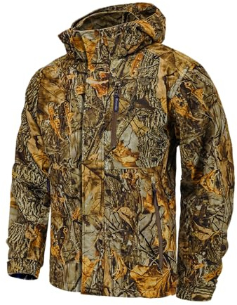 Full mundur Giacca da caccia mimetica per escursionismo antivento impermeabile funzionale e traspirante Autumn Camo XL