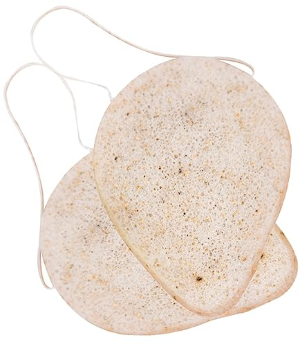 Vaguelly 2piezas Esponja De Baño De Semillas De Nuez Discos Desmaquillantes Para Limpieza Facial Borlas Para Lavar Maquillaje Herramientas De Desmaquillaje Para Diario El Baño