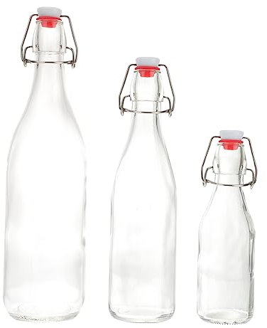 Alipis 3piezas Frasco De Vidrio Multifunción Sellado Con Tapa Unidades Para Bebidas Domésticas Como Leche o Jugo Para Almacenar Vino