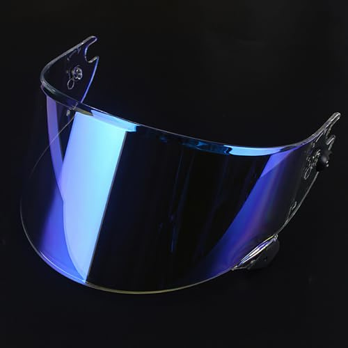 PUBIBD Visiere Casque Moto pour Shark Race R Pro GP, Remplacement de Visière de Lentille de Casque de Bouclier de Vent de Moto, Visage Moto Casque Pare-Brise Visière,F Aurora Blue
