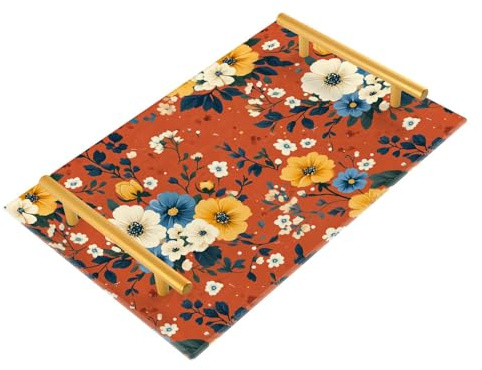 Spring Flowers Rose Pansy Peonies Terracotta Trays for Bathroom Toilet Paper Holder Bathroom Counter Storage for Kitchen Counter