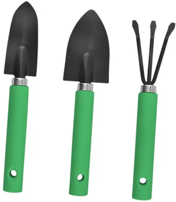 NUOBESTY Kit Outils Jardinage Inoxydable Mini pour Plantes d’Intérieur Pelle et Râteau Ergonomiques pour Transplantation Désherbage et Aération du Sol Adapté Aux Petits Bonsaïs et Plantes