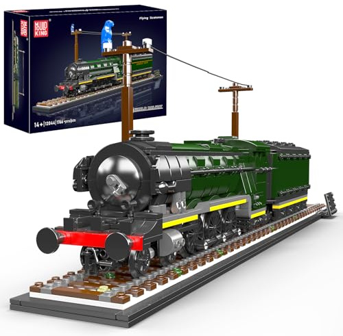 Mould King 12044 Kit de construcción de Locomotora de Vapor británica, 1766 Piezas, Modelo clásico de Tren estático en Bloques, Coleccionable y Regalo 14+