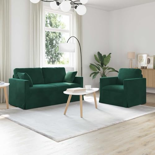 Faucqir hörnsoffa 2-delad mörkgrön sammet 158 x 78 x 80 cm med svart ram, modulära stoppade möbler för vardagsrum, modern design, hållbar, bekväm, lätt att rengöra, för avslappnade kvällar