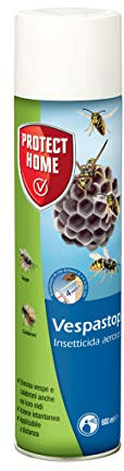 Protect Home Vespastop, Insetticida a base di schiuma e piretro naturale che elimina i nidi di vespe e calabroni a distanza di sicurezza, 600ml