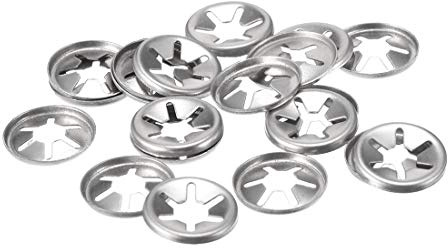 sourcing map 20 Stück Sicherungsscheiben M6 Klemmscheiben 5.1 mm Innendurchm. 15 mm Außendurchm. Unterlegscheiben Drücken Verriegelung Clip 304 Edelstahl