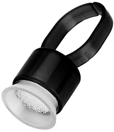 Einweg-Tattoo-Tinte Ring Cups Pigment Halter mit Schwamm für Microblading und Permanent Make-up, 100 Stück in Schwarz(100Pcs-Schwarz)