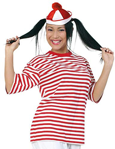 Kurzarm Ringel-Shirt blau/weiß, Fasching, Karneval, Mottoparty