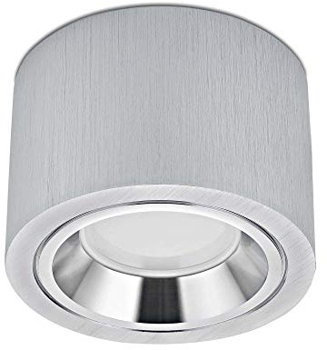 lambado® Flache LED Aufbaustrahler/Deckenstrahler Set inkl. 230V 5W Spots dimmbar - runde Aufbauleuchte/Deckenspots in alu gebürstet