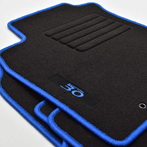 Mattenprofis Velours Logo Fußmatten für Hyundai i30 Typ PDE Schrägheck Kombi Fastback ab Bj. 2017 blau