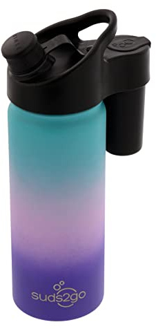 Suds2Go Insulated Water Bottle 20 oz, Portable Hand Washing, Bubble Gum