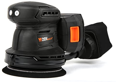 WEN Cordless Orbital Sander, Brushless with 5-Inch Random Orbit Pad, 20V Max 2.0 Ah Lithium-Ion Battery and Charger (20405),Black