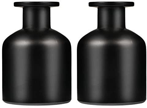 Artibetter 2 Stücke Glas Diffusor Flaschen Glasdiffusorflaschen Leer 150ml Aromatherapie Ätherische Öle Glasflaschen Raumduft Flakon Nachfüllbare Duftstäbchen Halter Schwarz