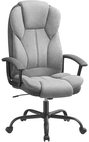 SONGMICS Bürostuhl, Schreibtischstuhl, Gaming-Stuhl mit Armlehnen, Computerstuhl, Chefsessel, höhenverstellbar, Homeoffice, Arbeitszimmer, Taubengrau-tintenschwarz OBG057G01, 67 x 68 x (112-122) cm (