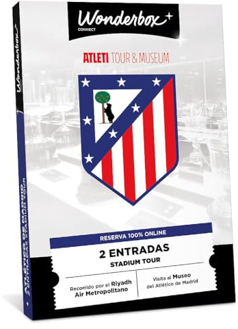 WONDERBOX Connect - Caja Regalo - Atlético de Madrid - 2 entradas para Territorio Atleti - Visita al Museo + Tour del Estadio - Válido Durante 27 Meses
