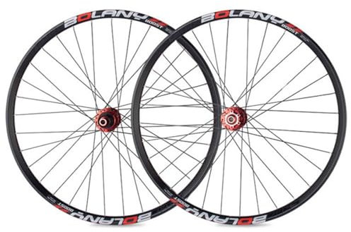 ZECHAO MTB Fahrrad Laufradsatz Aus Aluminiumlegierung,Doppelwandig 27,5/29 Zoll Fahrrad Vorder Und Hinterrad Steckachse Scheibenbremse 24 Loch Fahrradnabe Wheelset (Color : Red, Size : 29inch)
