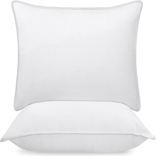 Utopia Bedding KopfKissen (2er Set), 80 x 80 cm Schlafkissen, Atmungsaktiv et Weich Kissen (Weiß)
