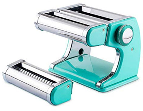 sjdoPulse Machine À Pâtes Professionnelle, Coupe-Pâtes, Machine À Nouilles, Paramètres D'Épaisseur Réglables, Machine À Nouilles Manuelle, Coupe Fraîche (Bleu 19,