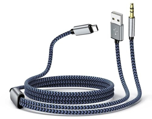 Gbformat USB C auf 3,5 mm Audio Aux USB Ladekabel,Auto Audio Laden 2 in 1 Aux kabel,USBC auf 3,5mm klinke AuxKabel, Ladekabel und andere USBC Port Geräte