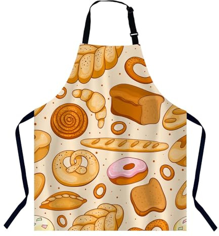BGBDEIA Different Bread Kitchen Apron for Women Men, Adjustable Apron Chef Bakers Apron Cooking Apron Cooking Baking Gardening