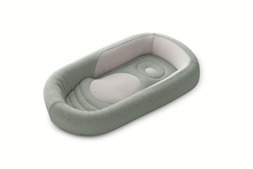 Inglesina Welcome Pod Baby Nest Ergonomico 0-8 Mesi, Riduttore Lettino Traspirante in Bambù e Cotone, Sfoderabile e Lavabile, Balance Green