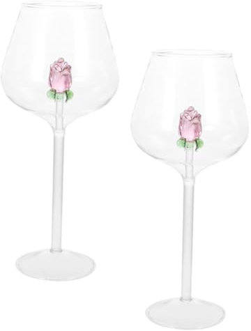 HOLIDYOYO Calici Da Flûte Di in Cristallo Rosa Calici Da Vino Rosso Da 650 Ml Set Da 2 Per Bevande