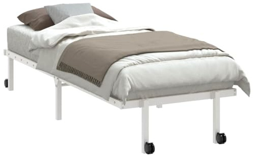 vidaXL Bettgestell ohne Matratze Klappbar Weiß 75x190 cm Stahl