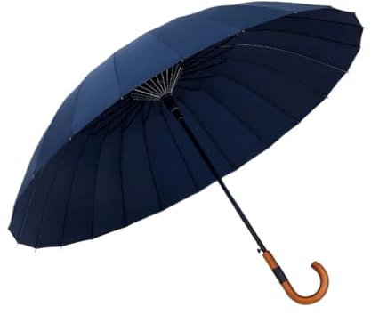 Stock-Regenschirme Herren-Regenschirm, winddicht, Holz, langer Griff, Business-Regenschirm, 24 K, automatischer Regenschirm mit langem Griff, verdickt, um zu widerstehen und zu regen Für Regenschutz(B