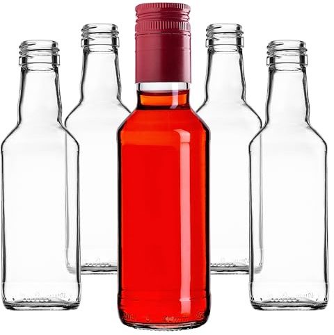 KADAX bottiglie in vetro 200ml con tappo a vite – bottiglie vuote da riempire per liquore, grappa, olio e aceto, conservazione alimentare