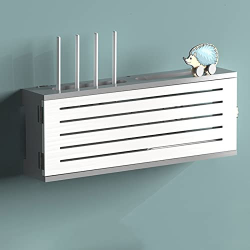 Wireless Wifi Router Storage Organizer Box with Wall Mounted Shelf for Type C Cable Top Holder for Set Top Box.