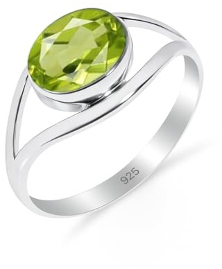 Ring Damen 925 Sterling Silber, Ring mit Naturstein Hochzeit, Verlobung Solitärring Klassischer Designring RB-01-P