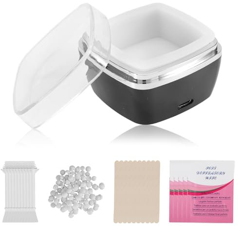 tlidfgeo Nose Wax Kits for Men and Women, USB Rapid Heating Wax Warmer Kit, 4 in 1 Wachs-Wärmer-Kits,10 Nose Hair Sticks,10 Holzstäbchen,5 Tabletten Behandlung Öl,1 Maschine, Wachs Bohnen 100g