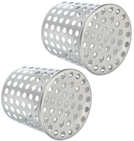 PATIKIL Gutter Guard Filter 2.56-2.08, 2 Pcs 65x53mm PVC Termination Cap Mesh Screen Roof Vent Cover Stainless Steel Conical Exhaust Pipe Downspout Guard Filter Strainer for Downspout