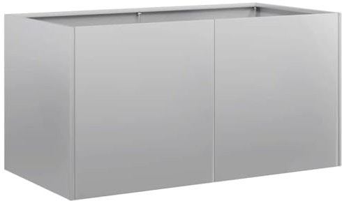 Pflanzkübel Groß 80x40x40 cm aus Verzinktem Stahl - Wetterfester & Rostfreier Pflanzcontainer für Outdoor, Garten, Terrasse - Modernes Design, Langlebig & Pflegeleicht