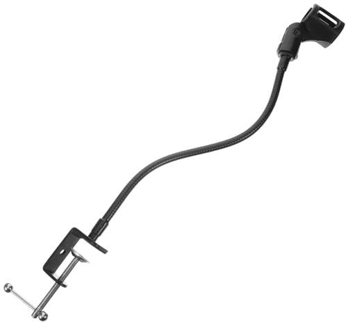 1 Satz Schwanenhals Mikrofonarm aus Metall, Verstellbar für Tisch | 360-grad Winkel, Klemme und Flexible Hose, Schwarz, für Live Streaming und Videokonferenzen