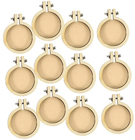 Angoily 12stücke Mini Stickrahmen Aus Hochwertigem Material Dekorative Kreuzstichkreise Diy Anhänger Für Handarbeiten Leicht Tragbar Stilvolle Stickringe Für Halsketten