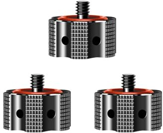 Pidynx 1/4 tum & 3/8 tum Imperial räfflad tumskruv | Arri/DSLR kameramonteringsadapter | halkfritt silikongrepp | skiftnyckelförstärkt | kompatibel med olika fotograferingsutrustning (1/4 tum)