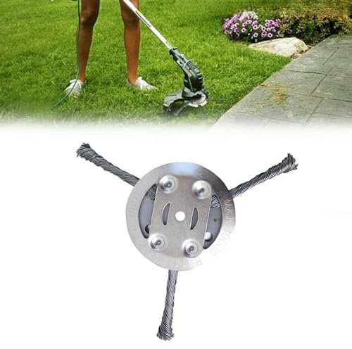 SIAMZYWV Steel Wire Grass Trimmer Head, 2025 New String Trimmer Replacement Head, Universal Brush Cutter Steel Head for Lawn Mower Edging, 6Inch Wired Trimmer Blade for Lawn Mower Tray(#A,3)