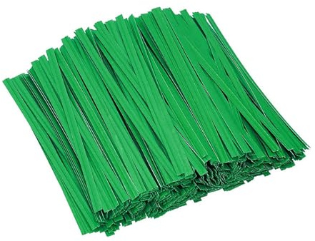 1000 bridas reutilizables de alta calidad de papel kraft con núcleo de alambre, cable flexible para embalaje de pan, pasteles, dulces, fiestas, ideal para vacaciones, especial color verde