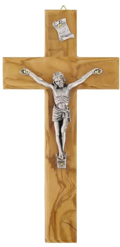 Holyart Crocefisso Classico in Legno d'olivo Nazionale 20x10 cm