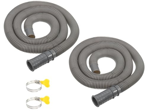PATIKIL Klimaanlage Ablaufschlauch Kit 1 Meter 2 Set Universeller AC Ablaufschlauch Verbindungsschlauch Mit Klemme Und Gummi Adapter Für Mini Split Fenster Tragbare AC Einheit Dunkelgrau