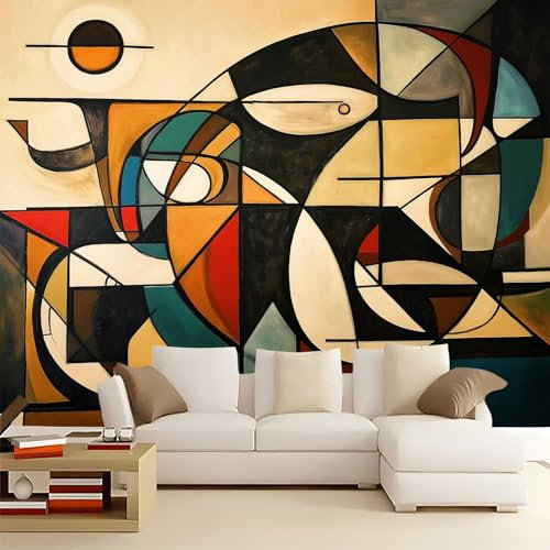 Carta da parati Geometria astratta 350x256 cm Murale Carta da parati Stampa 3D Moderna, Fotomurale Decora per Camera Letto, Soggiorno, Stanza Bambini