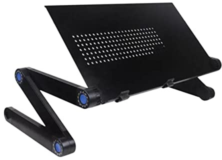 jojofuny Table Pliable pour Ordinateur Portable 420x260 Mm Noire, Bureau Pliant Ergonomique Pieds Rabattables, pour Lit Et Canapé, Usage Étude Et Travail à Domicile