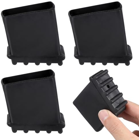 HONITANO 4 Patins pour Échelle en Caoutchouc Noir, Pied Escabeau Antidérapant et Résistant à L’usure, Housses de Protection pour Usage Sécurisé