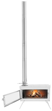 Poêle à bois pliable portable pour tente de camping avec tube de chauffage de tente, poêle à bois, poêle à tente, poêle à bois, tente d'extérieur pour camping, extérieur