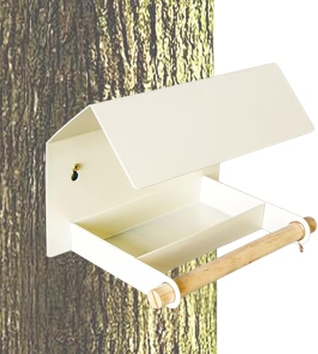 Mangeoire pour oiseaux - Avec toit de pluie comme station d'alimentation résistante aux intempéries - Boîte à nourriture extérieure et mangeoire pour pinsons, pour jardin, balcon, terrasse, arbre de